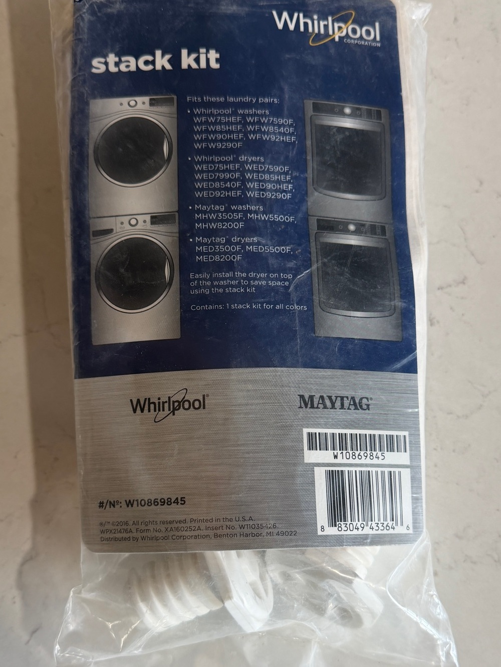 Whirlpool Stack Kit